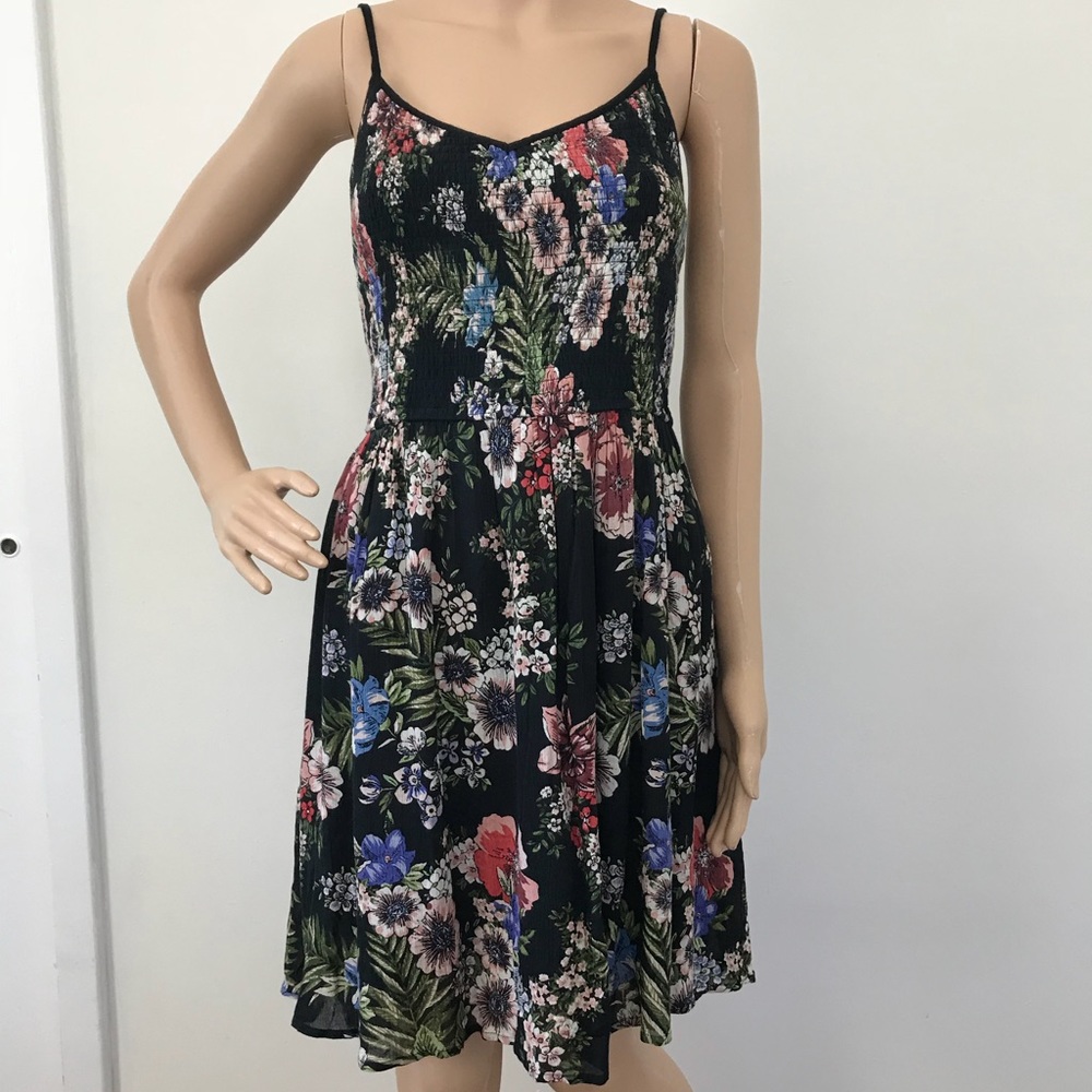 Band of Gypsies Black Floral Sleeveless Dress NWT
